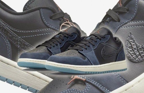 Nike Air Jordan 1Low Pro Snake Skin Blue