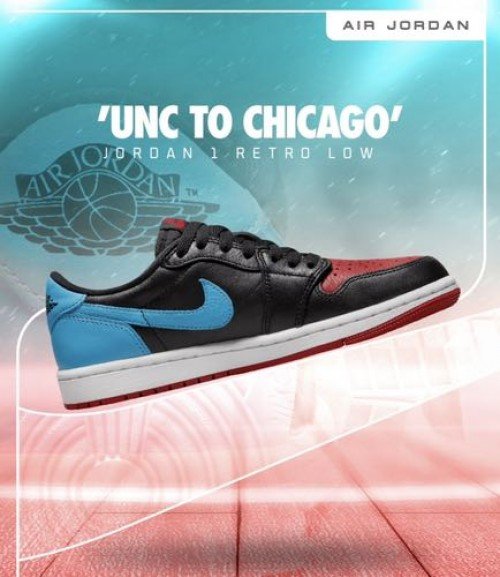 Nike Air Jordan Retro 1 Low UNC to Chicago